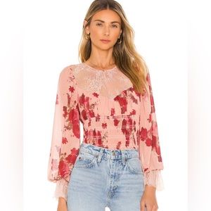 👒Free People Daphne Romantic Floral Top Size S NWT